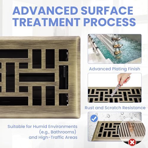 Howeall 4x12 Inches 2 Pack Heavy Duty Walkable Floor Register Easy Adjust Air - Image 3