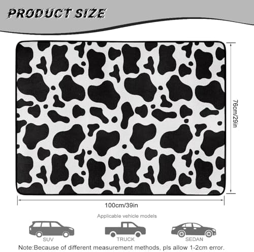 Black White Cow Cargo Liner for SUV Sedan 29"x39" - Image 7