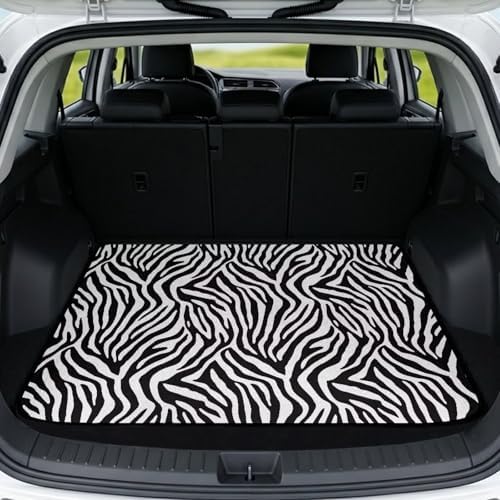 Zebra Stripe Waterproof Car Trunk Mat 29"x39" by Mintulipy