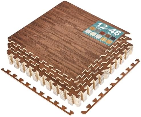 Sorbus Wood Grain Floor Tiles Foam Mat EVA Interlocking Mats Tile 3/8-Inch by Sorbus
