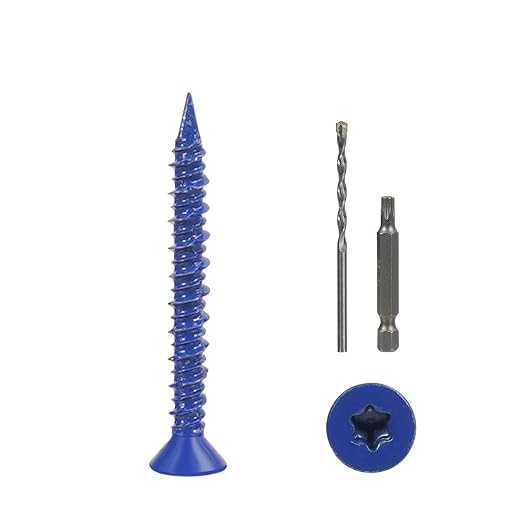 CHENGFIX Concrete Screws Kit, 5 Sizes, Flat Head, Torx Drive, by Unknown