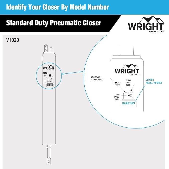 Wright Products Standard Duty Pneumatic Screen & Storm Door Closer – Adjustable - Image 5