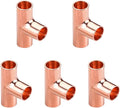 1/4" Copper Tee, Copper Three-Way Fitting Welding Joint, Sweat Solder Connection by ZOWZEA