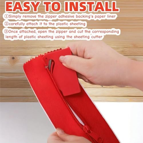 4 Pack Heavy Duty Dust Protector Zipper, 7 Ft Long x 3 in Wide - Image 4