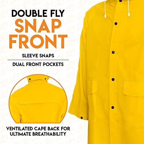 Xpose Safety Heavy-Duty .35mm PVC Yellow Raincoat Jacket & Hazmat Boot & Shoes - Image 6