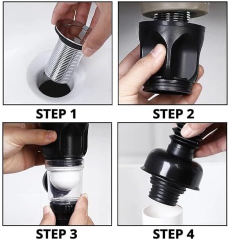 Bathroom Sink Drain Kit with Flexible Expandable P-Trap Sink Drain Pipe Tube - Image 5