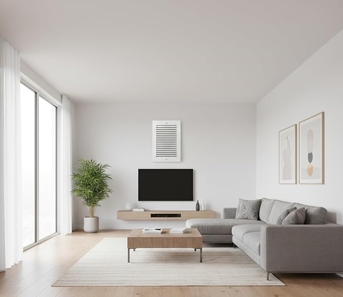 4 x 12 Inch Return Air Vent Cover, Solid Steel HVAC Grille - Image 3