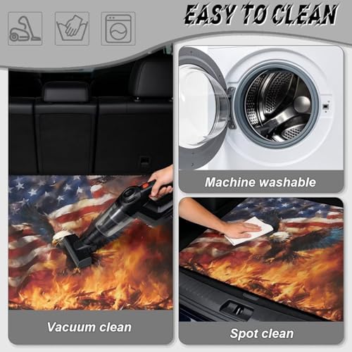 ELEQIN American Flag Eagle SUV Cargo Liner Trunk Mats - Image 5