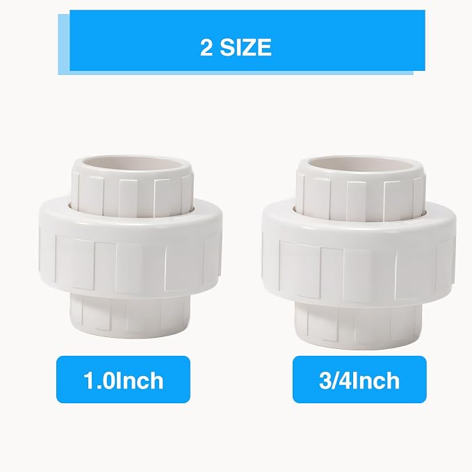 3/4 Inch PVC Union Coupling Pipe Fitting 3/4 Inch Schedule 40 Slip Union Adapter - Image 5