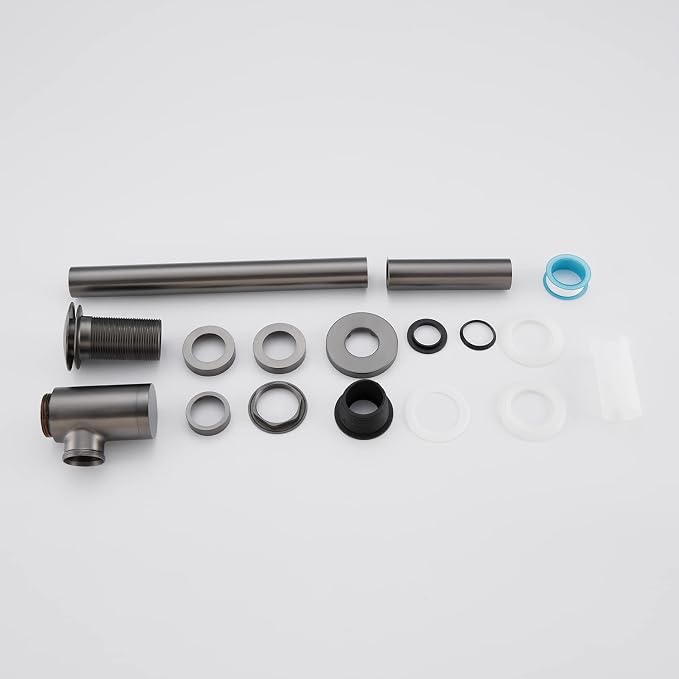 Bathroom Sink Stopper P-Trap Complete Set Adjustable 1-1/4 Bottle Trap Solid - Image 6