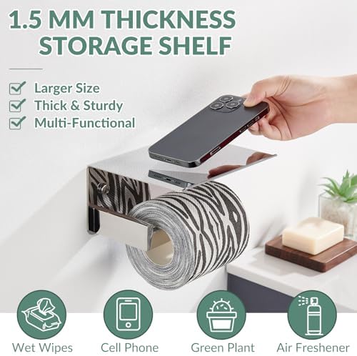 APLusee Polished Chrome Toilet Paper Holder - Image 3