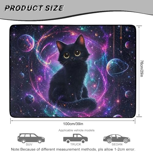 ELEQIN Car Trunk Mat Galaxy Black Cat Cargo Liner - Image 7