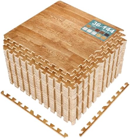 Sorbus Wood Grain Floor Tiles Foam Mat EVA Interlocking Mats Tile 3/8-Inch by Sorbus