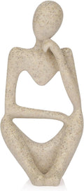 Sandstone Resin Thinker Statue Style Abstract Sculpture, Right | Small Statue by Ozzptuu