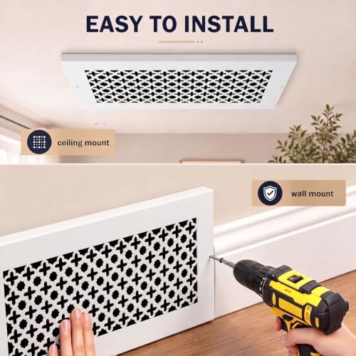 Lewtemi 2 Pcs 12 x 6" Baseboard Register Grill Air Return Vent Cover Corner - Image 4