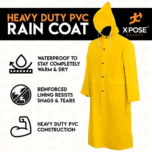 Xpose Safety Heavy-Duty .35mm PVC Yellow Raincoat Jacket & Hazmat Boot & Shoes - Image 2