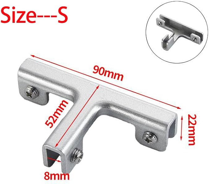 Aluminum Alloy Tile Glass Clamp Bracket Set – L, X Shape Connectors - Image 2