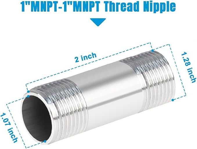 Quickun 304 Stainless Steel Nipple Pipe Fitting - Image 2