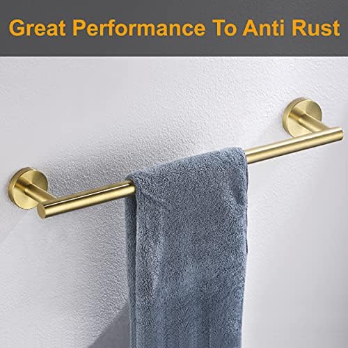 Nolimas Brushed Gold Bath Hand Towel Bar Single Bars Towel Rack Rod Classic - Image 5