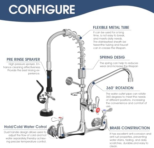 Commercial Wall Mount Kitchen Faucet - Image 3