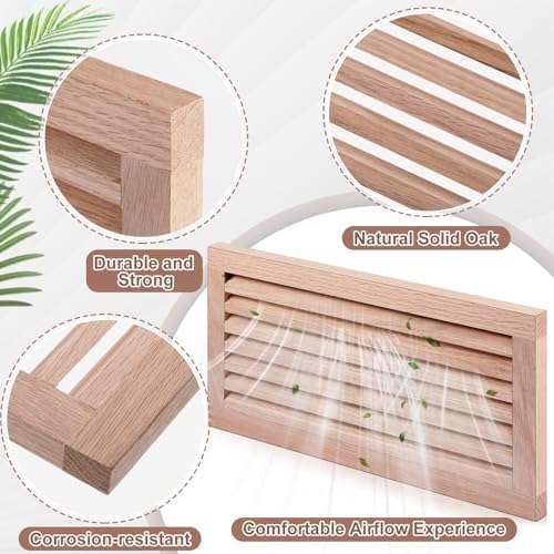Weysat 4 Pcs 8 x 16 Inch Oak Hardwood Air Return Vent Cover Unfinished - Image 3