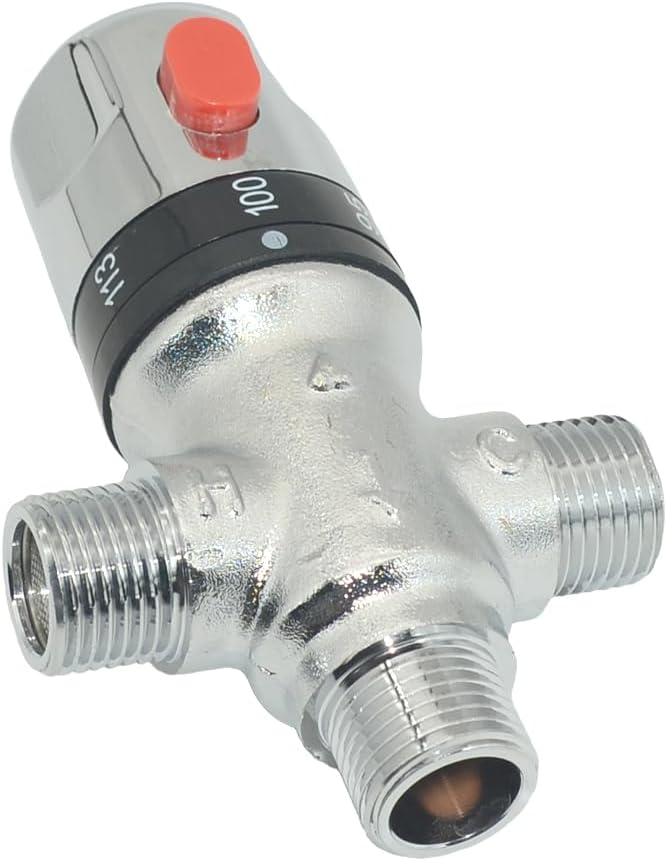 Thermostatic Mixing Valve, Solid Brass- Golden Thermostatic Shower Valve - Image 3