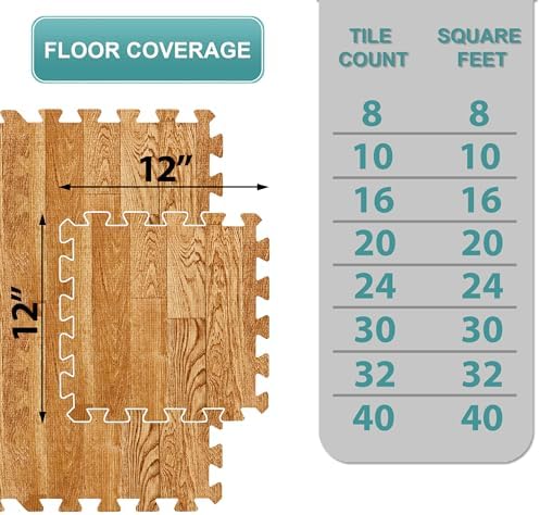 Sorbus Wood Grain Foam Floor Tiles - Image 2