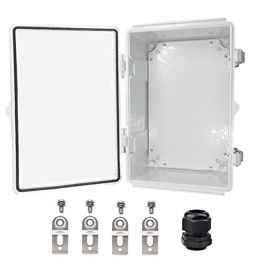 Waterproof Electrical Box, IP67 Junction Box Stainless Steel Latch Hinged Clear by YETLEBOX