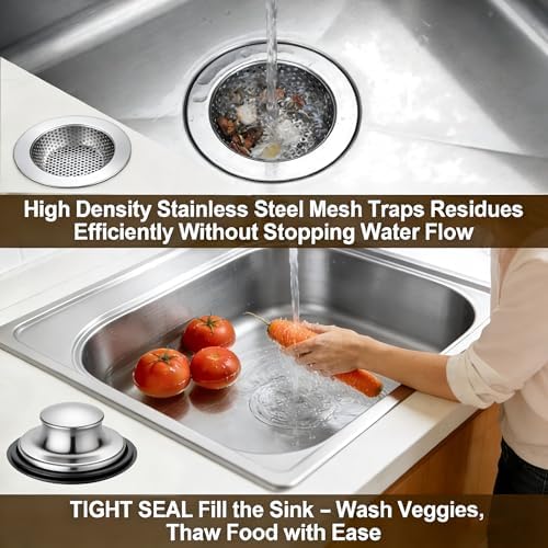 Garbage Disposal Flange Kit 5 Piece, 3-1/2 Inch Sink Stopper Set, Polished - Image 5