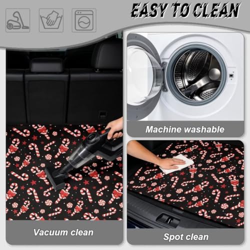 Black Candy Cane Universal Car Trunk Mat All Weather Trunk Protection Cargo - Image 5