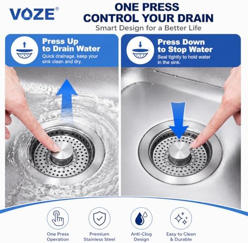 3-in-1 Kitchen Sink Drain Strainer & Stopper - Image 4