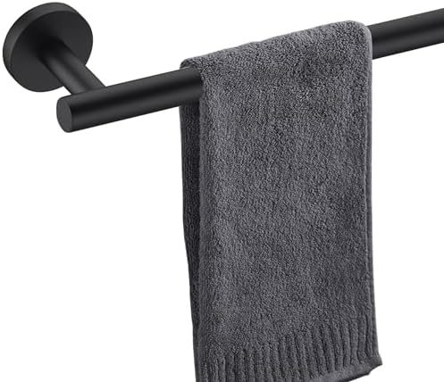 Towel Bar for Bathroom Matte Black, 27Inch Towel Rack Wall Mounted, Thicken by Giveyourbathroomanewlook