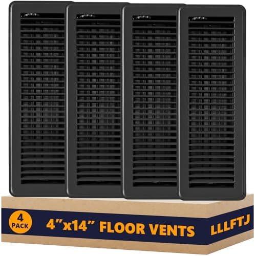 4 Pack Floor Vent Covers, Floor Register 4" x 14", Adjustable Decorative Vent by Unknown