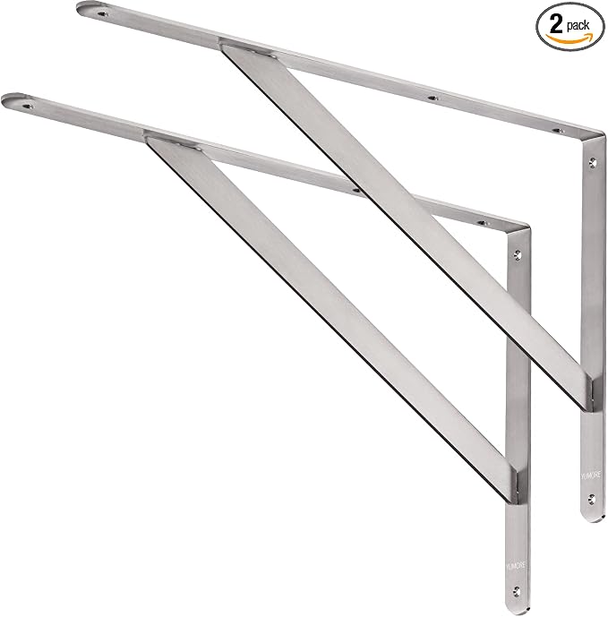 YUMORE 20 Inch Shelf Bracket, Heavy Duty L Bracket, 2 Pack by YUMORE