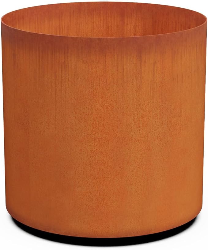 Corten Steel Garden Planter Round Heavy Duty Metal | Made in USA | Fully by Plantercraft