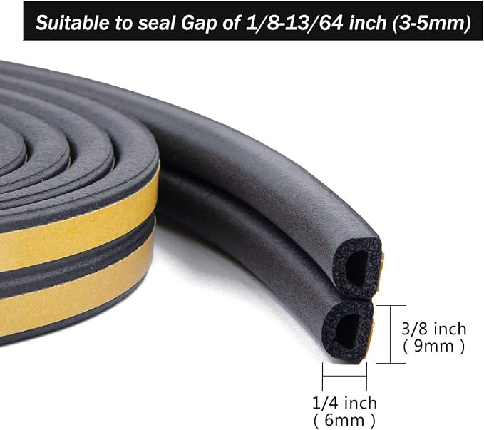 CloudBuyer Door & Window Weather Stripping, Soundproof Insulation Seal Strip - Image 4