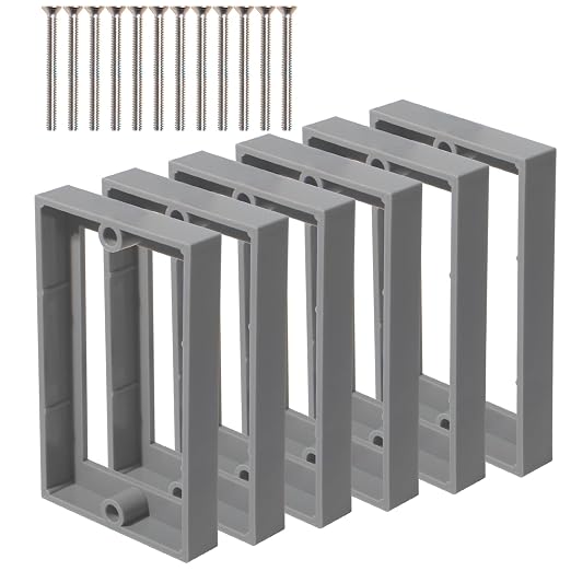 MAKERELE Single Gang Receptacle Box Extender, 1/2 Inch Gray, Durable ABS Plastic by MAKERELE