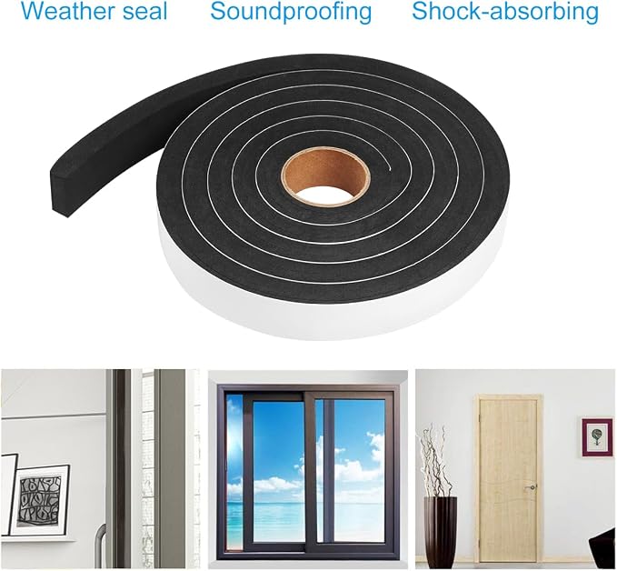 Seal Foam Tape, 2 Rolls 1 Inch W x 1/2 Inch T Weather Stripping - Image 3