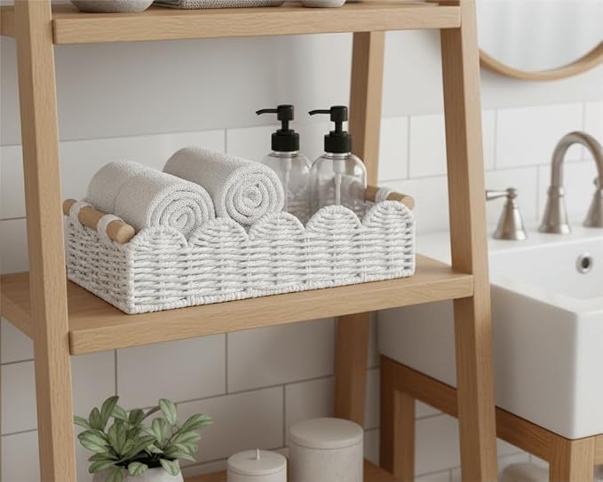 CubesLand Toilet Paper Storage Basket Organizer, Small Wicker Decor Basket | - Image 6