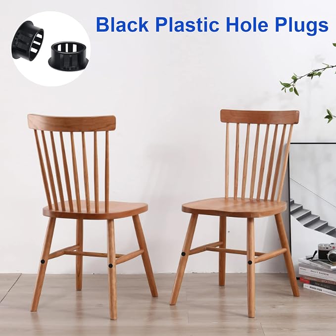 Tnisesm 135Pcs 8 Sizes Nylon Plastic Hole Plugs Black 1/4" 5/16" 3/8" 1/2" 5/8" - Image 4