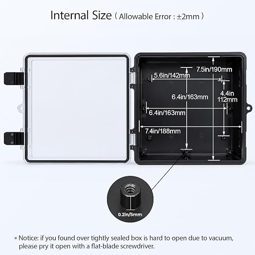 Junction Box IP67 Waterproof Electrical Box ABS Plastic Hinged Shell - Image 4