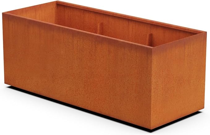 Extra Large Corten Steel Planter 60x24x24 | Large Rectangular Planters by Plantercraft
