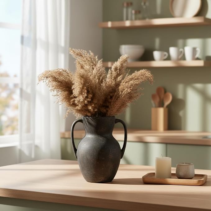 Emotionally Grounded Vase, Vaseking Large Ceramic Rustic Vasewith 2 Handles - Image 9
