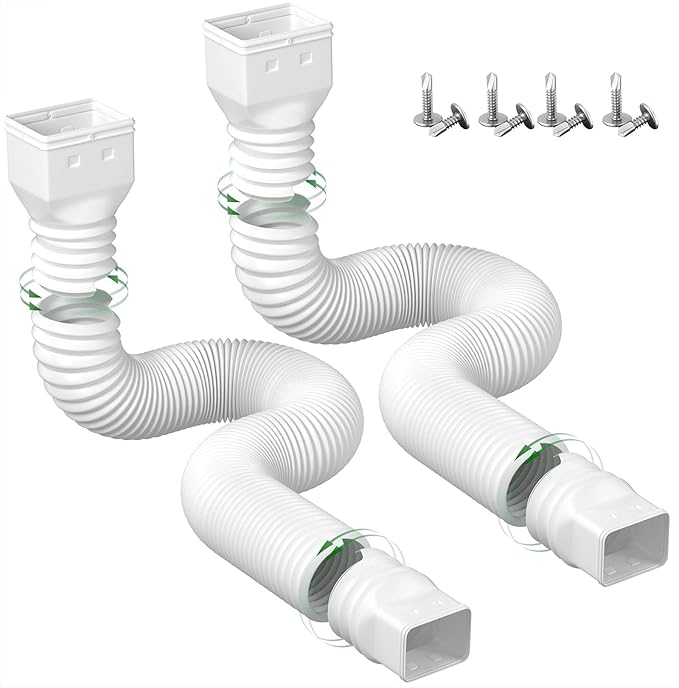 2 Pack Rain Gutter Downspout Extensions Flexible, Drain Downspout Extender - Image 9