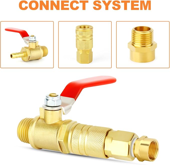 GASHER 5Pcs 1/2" G Thread Female × 1/2" NPT Thread Male Brass Pipe Fitting - Image 4