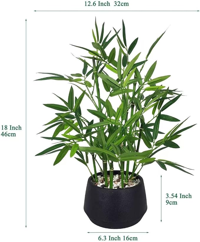 365 Blooming Decor 18-inch Tall Potted ARTIFICIAL Bamboo Plant - Image 2