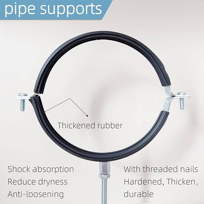 2 Sets Premium Adjustable Pipe Hanger Strap，Heavy Duty Galvanized Iron Stove - Image 5