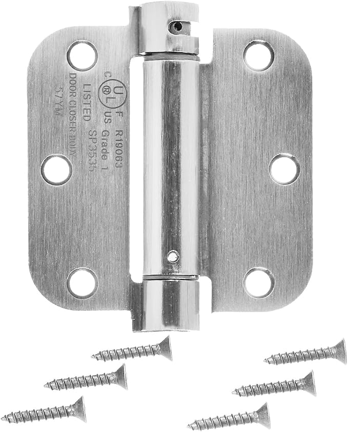 Amazon Basics Self-Closing Door Hinge, 3.5 Inch x 3.5 Inch, 5/8-Inch Radius - Image 3