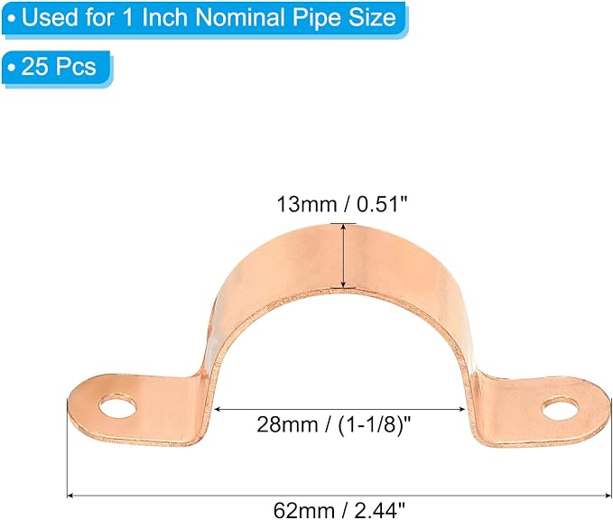 PATIKIL 1" Copper Pipe Strap Fittings - Image 2
