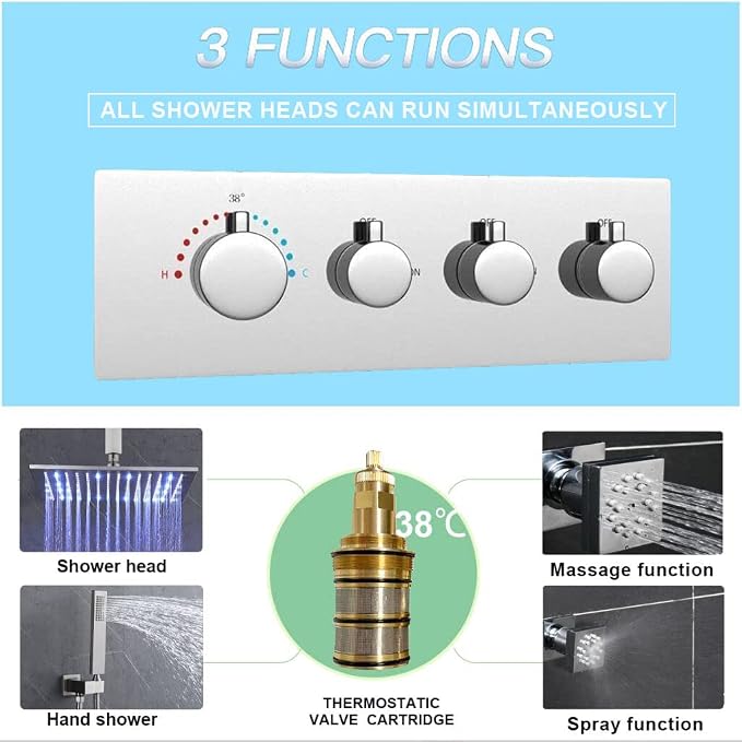 Polished Chrome Thermistatic Shower Mixing Valve | Concealed Mount, Pressure - Image 9